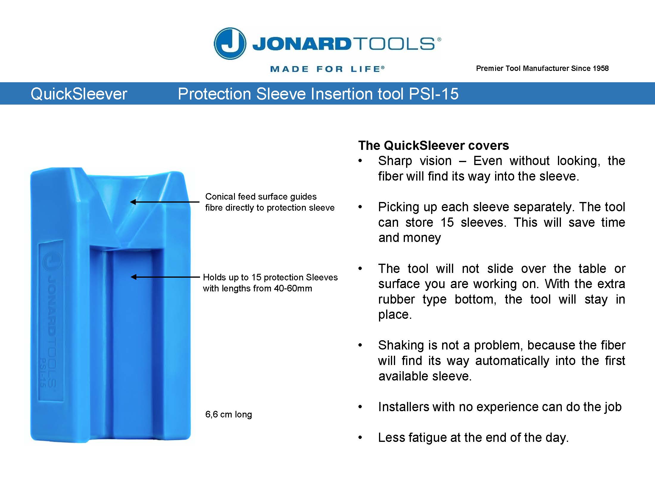 Jonard protection sleeve tool