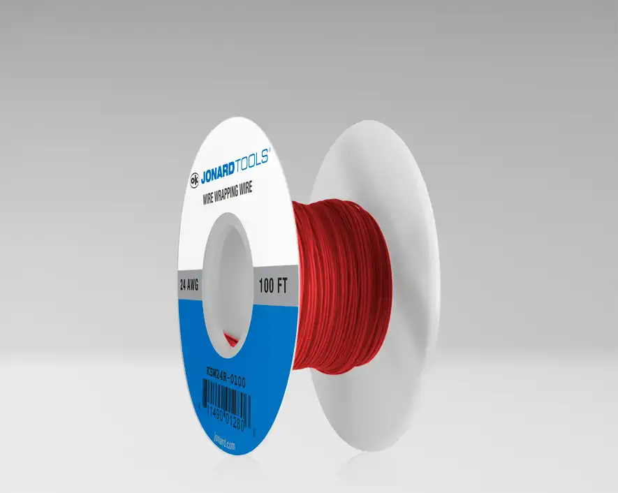 KSW24R-0100 - 24 AWG Kynar® Wire CSW, Low Strip Force, Red, 100 ft