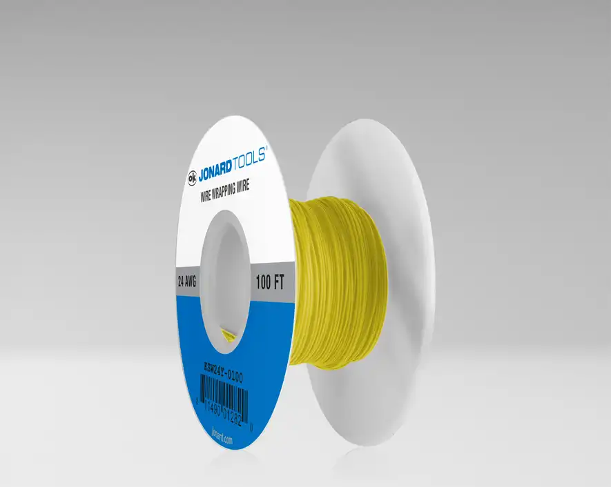 KSW24Y-0100 - 24 AWG Kynar® Wire CSW, Low Strip Force, Yellow, 100 ft