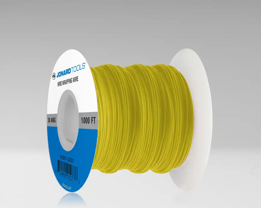 R30Y-1000 - 30 AWG Kynar® Wire, Yellow, 1000 ft