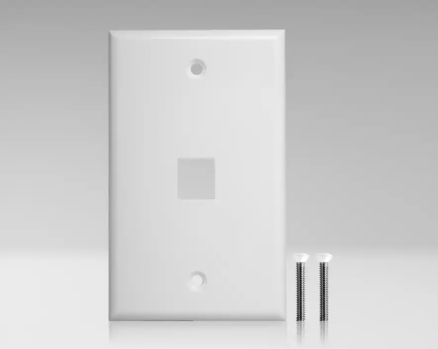 K-W1/10 - Single Gang Keystone 1 Port Wall Plate, 10 Pack