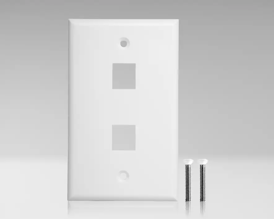 K-W2/10 - Single Gang Keystone 2 Port Wall Plate, 10 Pack