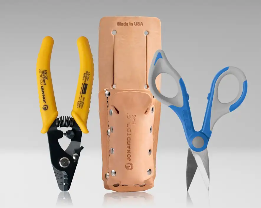 TK-355 - Fiber Stripper & Kevlar® Shears Kit, Leather Pouch