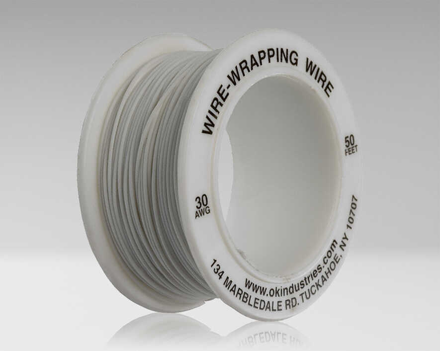 R-30W-0050 - 30 AWG Kynar® Wire, White, 50 ft